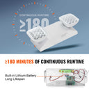 6 Pack Commercial Emergency Light, 3W, White LED Emergency Exit Lighting Fixtures with 180 Minutes Backup Battery Adjustable 2 LED Square Head, Ceiling or Wall Mount for Business Power Outages