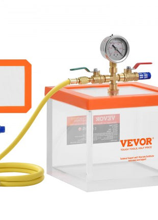 2 Gallon Vacuum Chamber, Upgraded Multipurpose Acrylic Vacuum Degassing Chamber, Transparent Vacuum Chamber, for Resin Degassing, Silica Gel Degassing, Gypsum Degassing and Vacuum Extraction