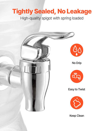 Beverage Dispenser, 2.64 Gallon Drink Dispenser for Parties, Plastic Juice Dispensers with Spigot Ice Chamber, Iced Tea Lemonade Juice Water Dispensers, for Restaurants, Hotels, Parties
