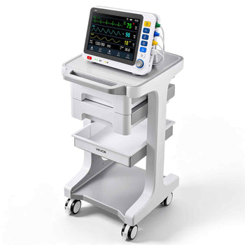 Medical Cart 110.23 lbs Max Load Medical Trolley Cart with 2 Drawers, for Clinic, Hospital, Laboratory, Stable Support, Silent Rolling Trolley with 360° Swivel Lockable Wheels, Organized Storage