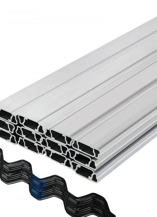 Spring Wire and Lock Channel, 6.56ft Spring Lock & U-Channel Bundle for Greenhouse, 40 Packs PE Coated Spring Wire & Aluminum Alloy Channel,Plastic Poly Film or Shade Cloth Attachment with Screw