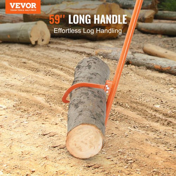 Cant Hook Tool, 59 in, Heavy Duty Steel Log Roller, Log Lifter Timber Jack for Max 32" Dia Logs, Forestry Logging Tools, Dual Function Log Handler for Rolling and Clamping Logs