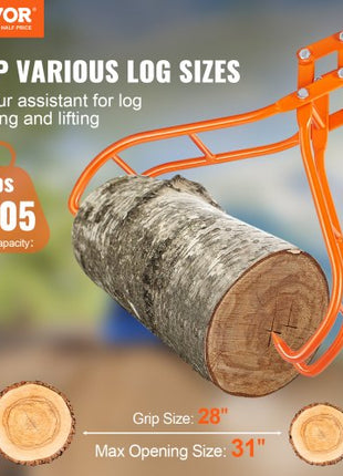 Timber Claw Hook, 28 inch 4 Claw Log Grapple for Logging Tongs, Swivel Steel Log Lifting Tongs, Eagle Claws Design with 2205 lbs/1000 kg Loading Capacity for Tractors, ATVs, Trucks, Forklifts