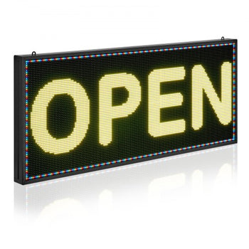 Programmable LED Sign, P6 Full Color Flexible Digital Scrolling Panel, DIY Custom Text Pattern GIF Display Board, Bluetooth APP Control Message Shop Sign for Store Business Advertising, 40x18 in