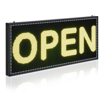 Programmable LED Sign, P6 Full Color Flexible Digital Scrolling Panel, DIY Custom Text Pattern GIF Display Board, Bluetooth APP Control Message Shop Sign for Store Business Advertising, 40x18 in