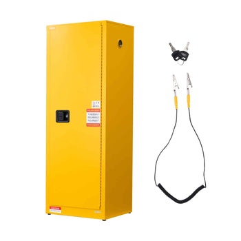 Flammable Cabinet, 23.2 x 18.1 x 65.0 inch, 23 Gallon Flammable Storage Cabinet with Adjustable Shelf, Cold-Rolled and Galvanized Steel Fire Cabinets, for Commercial Industrial Home Use, Yellow