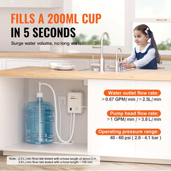Water Pump System for 5 Gallon Bottles, Automatic Electric Dispenser, Single Inlet, Suitable for Coffee/Tea Appliances, Fridges, Ice Machines