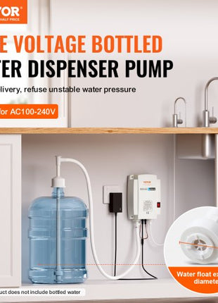 Bottled Water Dispenser Pump System, 5 Gallon Dispensing System, Automatic Electric Water Dispenser, Single Inlet Water Jug Pump, Compatible Use with Coffee/Tea Machine, Refrigerator, Ice Maker