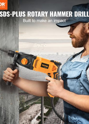 1 Inch SDS-Plus Rotary Hammer Drill, 8 Amp Corded Drills, Heavy Duty Chipping Hammers with Safety Clutch, Electric Demolition Hammers, Taladro Rotomartillo, Power Tool For Concrete