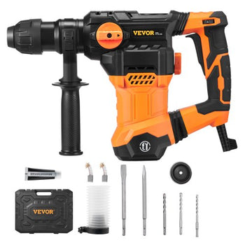 1-1/4 Inch SDS-Plus Rotary Hammer Drill, 13 Amp Corded Drills, Heavy Duty Chipping Hammers with Vibration Control & Safety Clutch, Electric Demolition Hammers Variable Speed, Power Tool For Conc