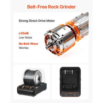 Rock Tumbler, 3 lb Rock Polishing Machine, Rocks Tumbling Kit with 4-Speed Adjustment, 19 Day Timer, PC Sound Reduction Cover & TPU Drum, Direct Drive Motor Rocks Polishing, Quiet Operation