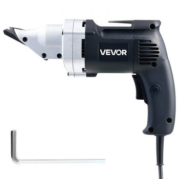 Electric Metal Shear, 4.0-Amp Corded Sheet Metal Cutter with 360-Degree Swivel Head, Variable Speed, Continuous Cutting, Clean Cut for 18GA Galvanized Steel, 20 GA Stainless Steel, 2500 SPM