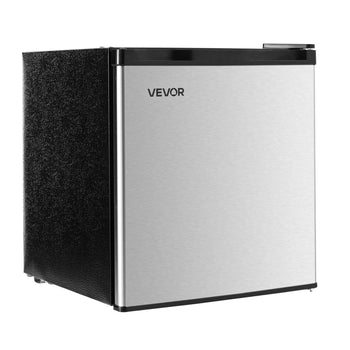Mini Fridge, 1.6 Cu.Ft, Single Door Compact Refrigerator, Adjustable Temperature, Metal Shelf, Energy Efficient Small Refrigerator, Reversible Door, Low Noise, for Bedroom, Office, Stainless