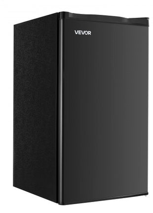 Mini Fridge, 3.2 Cu.Ft, Single Door Compact Refrigerator, Adjustable Temperature, Glass Shelf, Energy Efficient Small Refrigerator, Reversible Door, Low Noise, for Bedroom Dorm Office, Black