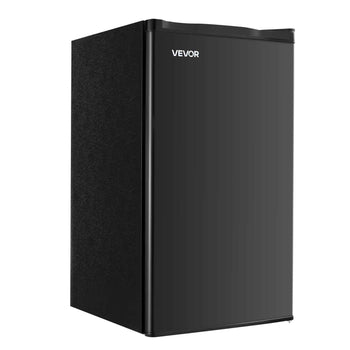 Mini Fridge, 3.2 Cu.Ft, Single Door Compact Refrigerator, Adjustable Temperature, Glass Shelf, Energy Efficient Small Refrigerator, Reversible Door, Low Noise, for Bedroom Dorm Office, Black