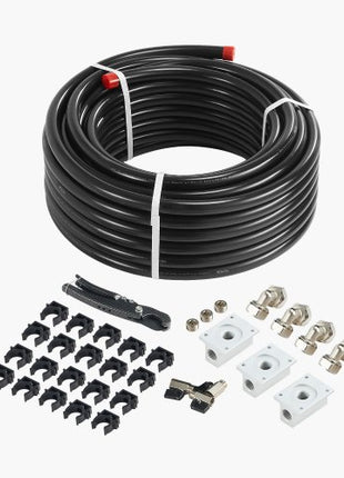 Air Compressor Line Kit, 100FT x 3/4", HDPE-Aluminum Compressed Air Piping System, Leak-Proof, Pressure-Resistant & Easy-to-Install, Compressed Air Line Tubing Kit for Garages Workshops, Black