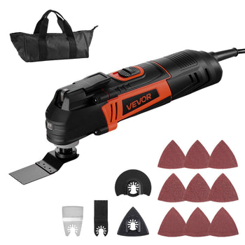 Multitool Oscillating Tool, 4Amps Electric Oscillating Multi Tool Corded with 6 Variable Speeds 7000 - 19000 OPM, 3.2° Oscillating Angle, 13PCS Saw Accessories, LED Work Light & Tool Bag