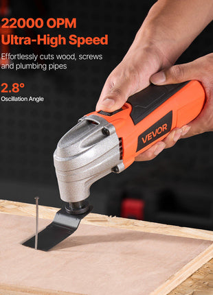 Oscillating Tool Multitool, 2.2Amps 22,000 OPM Electric Oscillating Multi Tool Kit Corded with 2.8° Oscillating Angle, 7PCS Saw Accessories for Cutting, Scraping, Sanding, Floor Stripping