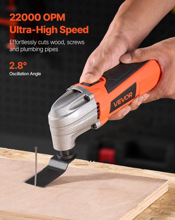 Oscillating Tool Multitool, 2.2Amps 22,000 OPM Electric Oscillating Multi Tool Kit Corded with 2.8° Oscillating Angle, 7PCS Saw Accessories for Cutting, Scraping, Sanding, Floor Stripping