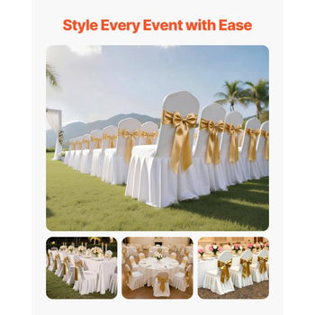 30 Pcs White Chair Covers, Polyester Spandex Chair Cover, Stretch Slipcovers for Wedding Party Dining Banquet Flat-Front Chair Covers, Fits Chair Measures up to 20.08 x 17.72 x 37.4 inch