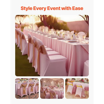50 Pcs Pink Chair Covers, Polyester Spandex Chair Cover, Stretch Slipcovers for Wedding Party Dining Banquet Flat-Front Chair Covers, Fits Chair Measures up to 17.72 x 18.11 x 30.31 inch