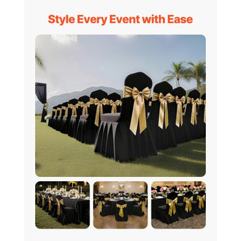 30 Pcs Black Chair Covers, Polyester Spandex Chair Cover, Stretch Slipcovers for Wedding Party Dining Banquet Flat-Front Chair Covers, Fits Chair Measures up to 20.08 x 17.72 x 37.4 inch