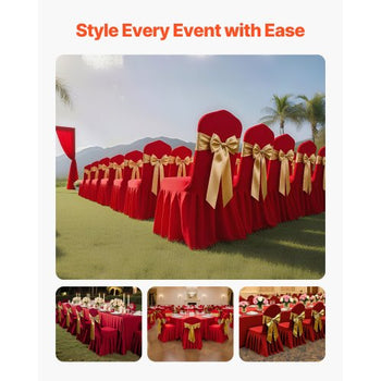 30 Pcs Red Chair Covers, Polyester Spandex Chair Cover, Stretch Slipcovers for Wedding Party Dining Banquet Flat-Front Chair Covers, Fits Chair Measures up to 20.08 x 17.72 x 37.4 inch