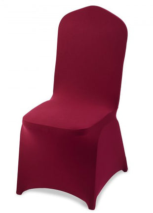 50 Pcs Burgundy Chair Covers, Polyester Spandex Chair Cover, Stretch Slipcovers for Wedding Party Dining Banquet Flat-Front Chair Covers, Fits Chair Measures up to 20.08 x 17.72 x 37.4 inch