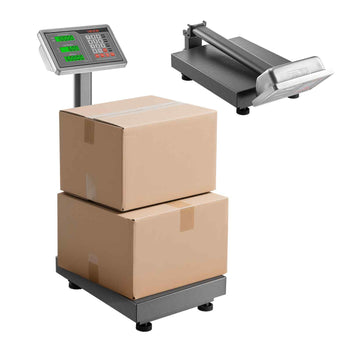 Computing Digital Platform Scale, 220 lbs Load, 0.04 lbs Accuracy, Electronic Floor Scale with LB/KG, Tare, Price Calculator, AC/DC Power Supply, Fit for Luggage, Shipping, Packages, Postage
