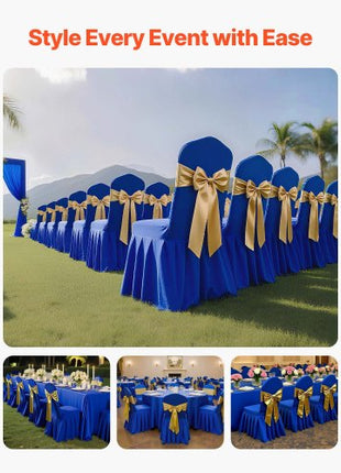 30 Pcs Blue Chair Covers, Polyester Spandex Chair Cover, Stretch Slipcovers for Wedding Party Dining Banquet Flat-Front Chair Covers, Fits Chair Measures up to 20.08 x 17.72 x 37.4 inch