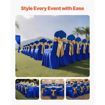 30 Pcs Blue Chair Covers, Polyester Spandex Chair Cover, Stretch Slipcovers for Wedding Party Dining Banquet Flat-Front Chair Covers, Fits Chair Measures up to 20.08 x 17.72 x 37.4 inch