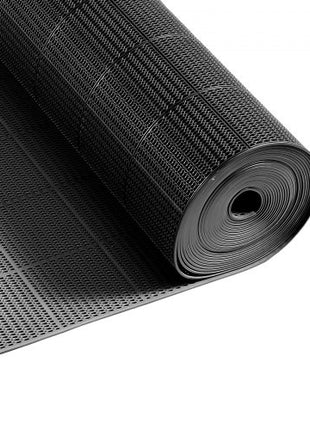 Drainage Mat, 3 x 50 ft, PVC Non Slip Commercial Floor Mat, Wet Area Water Drain Splash Matting Hollow Doormat Roll, for Outdoor Indoor Restaurant Swimming Pool Patio Bathroom Washroom, Black