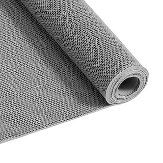 Drainage Mat, 3 x 10 ft, PVC Non Slip Commercial Floor Mat, Wet Area Water Drain Splash Matting Hollow Doormat Roll, for Outdoor Indoor Restaurant Swimming Pool Patio Bathroom Washroom, Gray