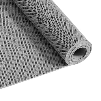 Drainage Mat, 3 x 10 ft, PVC Non Slip Commercial Floor Mat, Wet Area Water Drain Splash Matting Hollow Doormat Roll, for Outdoor Indoor Restaurant Swimming Pool Patio Bathroom Washroom, Gray