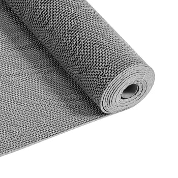 Drainage Mat, 3 x 16.4 ft, PVC Non Slip Commercial Floor Mat, Wet Area Water Drain Splash Matting Hollow Doormat Roll, for Outdoor Indoor Restaurant Swimming Pool Patio Bathroom Washroom, Gray