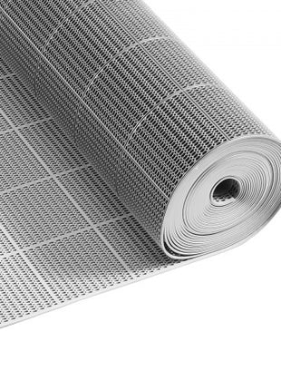 Drainage Mat, 3 x 50 ft, PVC Non Slip Commercial Floor Mat, Wet Area Water Drain Splash Matting Hollow Doormat Roll, for Outdoor Indoor Restaurant Swimming Pool Patio Bathroom Washroom, Gray