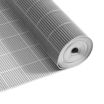 Drainage Mat, 3 x 50 ft, PVC Non Slip Commercial Floor Mat, Wet Area Water Drain Splash Matting Hollow Doormat Roll, for Outdoor Indoor Restaurant Swimming Pool Patio Bathroom Washroom, Gray