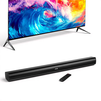Sound Bar for Smart TV, 2.1 Channel, 35-Inch Compact Soundbar TV Speakers with Built-In Subwoofer for Projector, Bluetooth AUX Connection, Easy Setup, 120W Surround Sound System for Home Audio