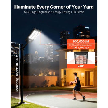 12000W Solar Street Light Outdoor, 900000LM, Commercial Parking Lot Light Dusk to Dawn, LED Flood Security Lamp with Motion Sensor, IP65 Waterproof Wide Angle Outdoor Lighting, for Driveway Yard