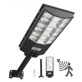 12000W Solar Street Light Outdoor, 900000LM, Commercial Parking Lot Light Dusk to Dawn, LED Flood Security Lamp with Motion Sensor, IP65 Waterproof Wide Angle Outdoor Lighting, for Driveway Yard