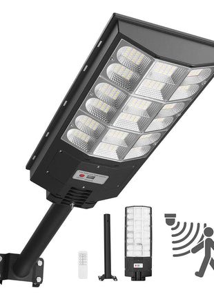 12000W Solar Street Light Outdoor, 900000LM, Commercial Parking Lot Light Dusk to Dawn, LED Flood Security Lamp with Motion Sensor, IP65 Waterproof Wide Angle Outdoor Lighting, for Driveway Yard