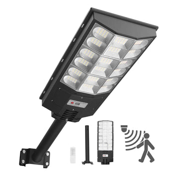 12000W Solar Street Light Outdoor, 900000LM, Commercial Parking Lot Light Dusk to Dawn, LED Flood Security Lamp with Motion Sensor, IP65 Waterproof Wide Angle Outdoor Lighting, for Driveway Yard