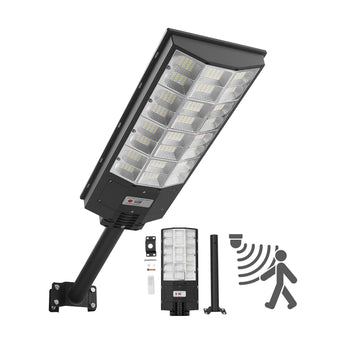 8000W Solar Street Light Outdoor, 450000LM, Commercial Parking Lot Light Dusk to Dawn, LED Flood Security Lamp with Motion Sensor, IP65 Waterproof Outdoor Lighting, for Driveway Yard, 1 Pack