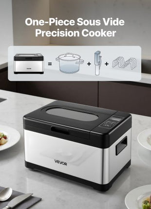 Sous Vide Cooker, 800W Sous-Vide Machine, Suveed Cooking Machine with LED Digital Display, Glass Lid, Precise Temperature & Timer Control, for Family & Friends, All-in-One Sous Vide Pot