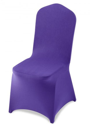 50 Pcs Purple Chair Covers, Polyester Spandex Chair Cover, Stretch Slipcovers for Wedding Party Dining Banquet Flat-Front Chair Covers, Fits Chair Measures up to 20.08 x 17.72 x 37.4 inch
