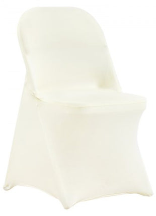 Stretch Spandex Folding Chair Covers, Universal Fitted Chair Cover, Removable Washable Protective Slipcovers, for Wedding, Holiday, Banquet, Party, Celebration, Dining (50PCS Ivory White)