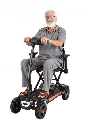 4-Wheel Electric Mobility Scooter for Adults & Seniors, Integrated Foldable Mobility Scooter with 9.3 Miles Long Range, All Terrain Travel Wheelchair with 9° Climbing Capacity & 265LBS Loading