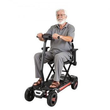 4-Wheel Electric Mobility Scooter for Adults & Seniors, Integrated Foldable Mobility Scooter with 9.3 Miles Long Range, All Terrain Travel Wheelchair with 9° Climbing Capacity & 265LBS Loading