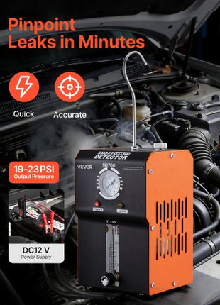 Automotive Smoke Machine Leak Detector, DC 12V EVAP Vacuum Diagnostic Tester with Built-in Air Pump, Pressure Gauge & Flow Meter, 2-Mode Fuel Detector for Cars, Motorcycles, Trucks, Boats, ATVs