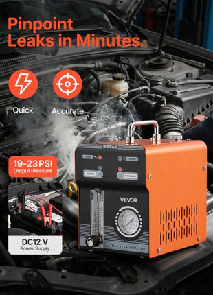 Automotive Smoke Machine Leak Detector, DC 12V EVAP Vacuum Diagnostic Tester with Built-in Air Pump, Pressure Gauge & Flow Meter, Dual-Mode Detector for Cars, Motorcycles, Trucks, Boats, ATVs